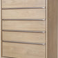 One Coastal Modern Five Drawer Chest in Bisque