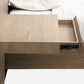 One Coastal Modern King-size Live Edge Wall Bed with Floating Nightstands in Bisque