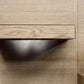 One Coastal Modern King-size Live Edge Wall Bed with Floating Nightstands in Bisque