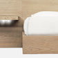 One Coastal Modern King-size Live Edge Wall Bed with Floating Nightstands in Bisque