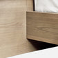 One Coastal Modern Queen-size Live Edge Wall Bed with Floating Nightstands in Bisque
