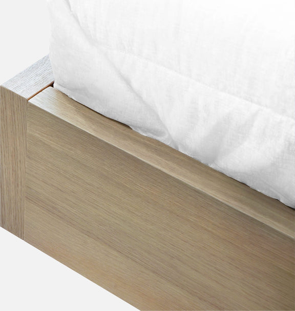 One Coastal Modern Full-size Live Edge Wall Bed with Floating Nightstands in Bisque