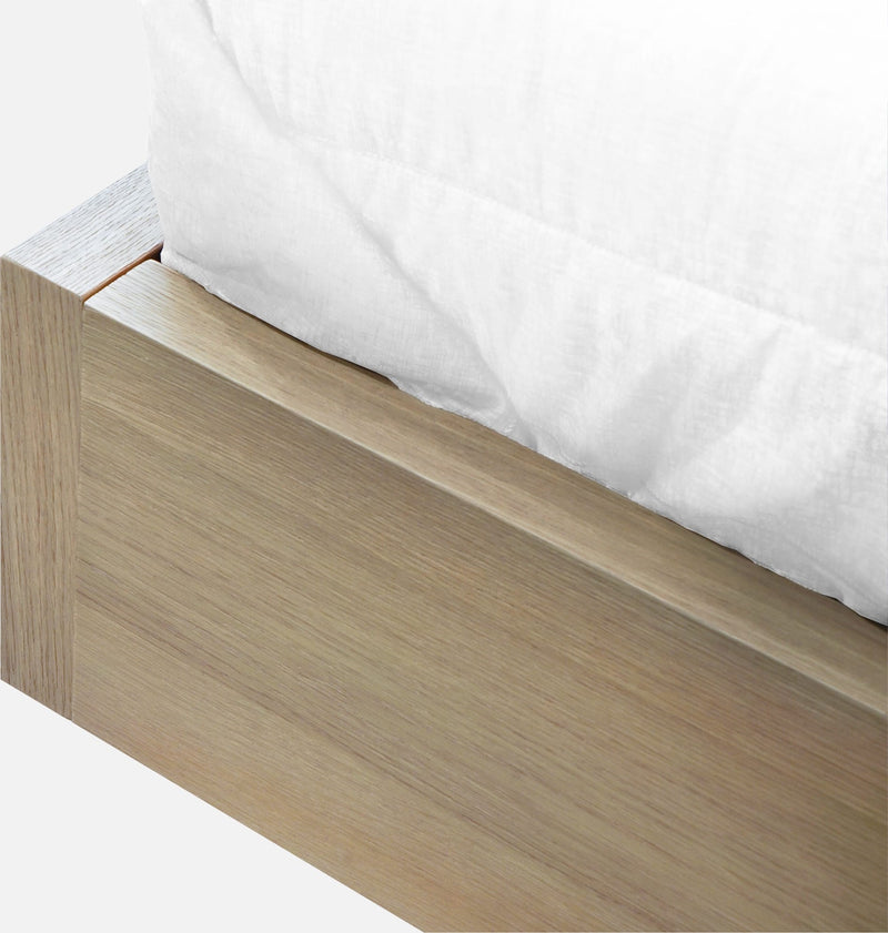 One Coastal Modern Queen-size Live Edge Wall Bed with Floating Nightstands in Bisque