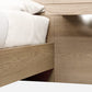 One Coastal Modern King-size Live Edge Wall Bed with Floating Nightstands in Bisque
