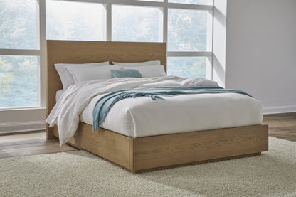 One Coastal Modern Platform Bed in Bisque