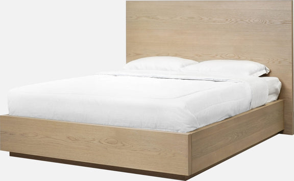 One Coastal Modern Queen-size Platform Bed in Bisque