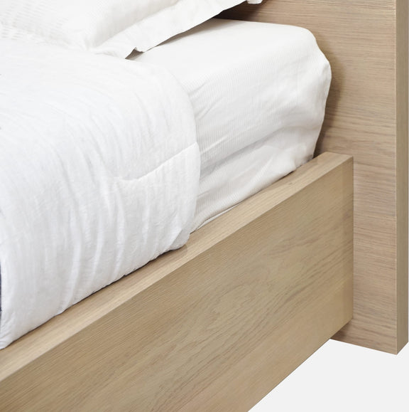 One Coastal Modern Queen-size Platform Bed in Bisque