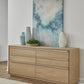 One Coastal Modern Six Drawer Dresser in Bisque