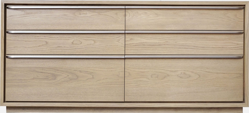 One Coastal Modern Six Drawer Dresser in Bisque