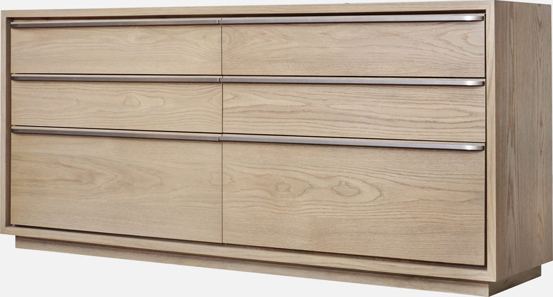 One Coastal Modern Six Drawer Dresser in Bisque