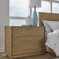 One Coastal Modern Three Drawer USB-charging Nightstand in Bisque