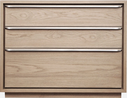 One Coastal Modern Three Drawer USB-charging Nightstand in Bisque