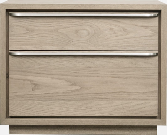 One Coastal Modern Two Drawer USB-Charging Nightstand in Bisque