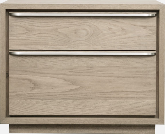 One Coastal Modern Two Drawer USB-Charging Nightstand in Bisque