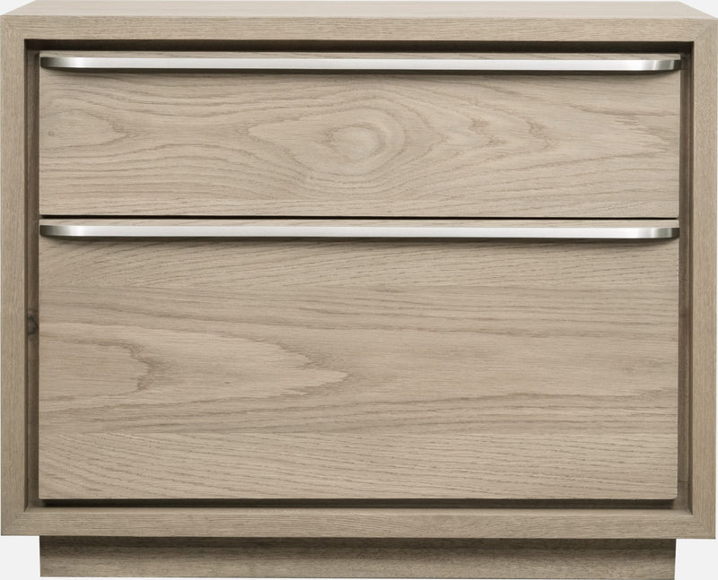 One Coastal Modern Two Drawer USB-Charging Nightstand in Bisque
