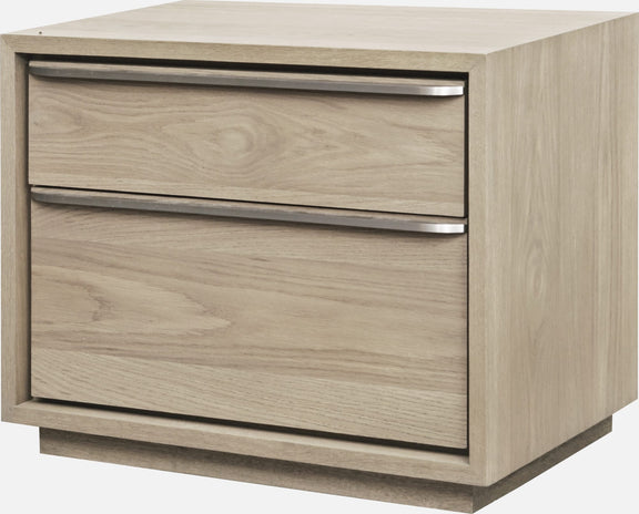 One Coastal Modern Two Drawer USB-Charging Nightstand in Bisque