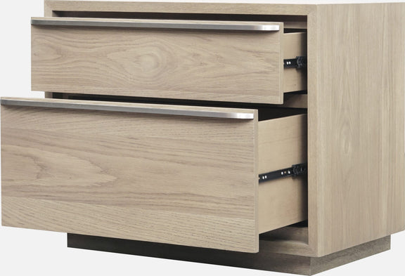 One Coastal Modern Two Drawer USB-Charging Nightstand in Bisque