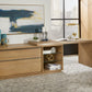 One Live Edge Edge Executive Desk in White Oak and Glass