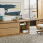 One Live Edge Edge Executive Desk in White Oak and Glass