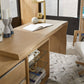 One Live Edge Edge Executive Desk in White Oak and Glass