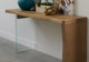 One Live-Edge White Oak and Glass Console Table in Bisque