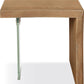 One Live-Edge White Oak and Glass End Table in Bisque