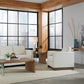 One Live-Edge White Oak and Glass End Table in Bisque