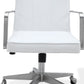 One Metal Frame Home Office Chair in Brushed Stainless Steel and White Leather