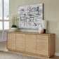 One Modern Coastal Four Door Sideboard in White Oak