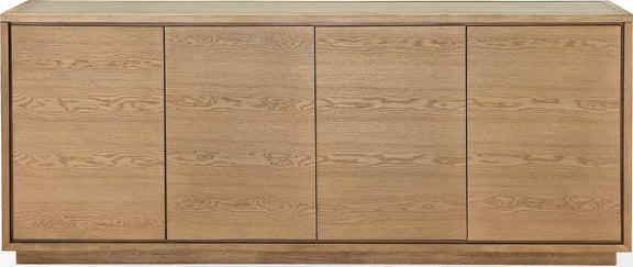 One Modern Coastal Four Door Sideboard in White Oak