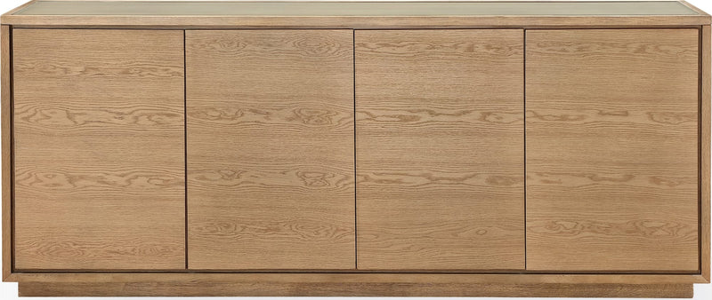 One Modern Coastal Four Door Sideboard in White Oak