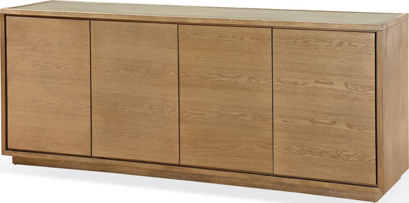 One Modern Coastal Four Door Sideboard in White Oak
