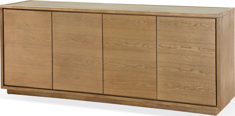One Modern Coastal Four Door Sideboard in White Oak