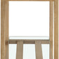 One Modern Coastal Glass Shelf Bookcase in Solid Wood