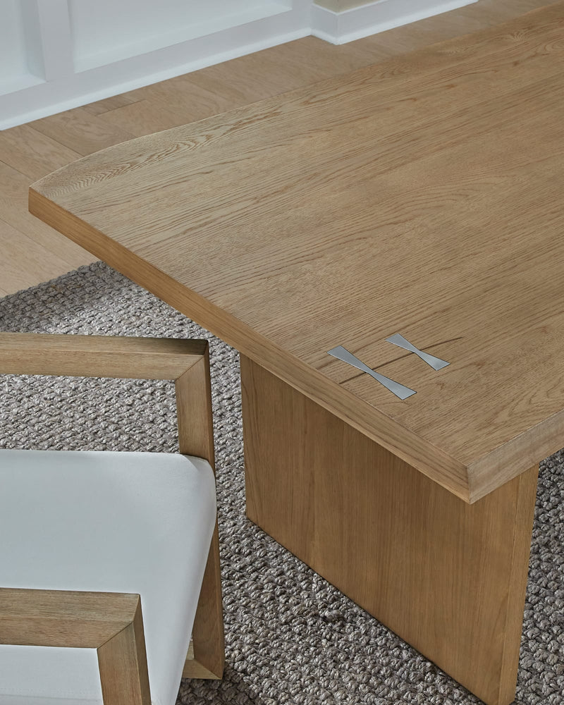 One Modern Coastal Live Edge Dining Table in White Oak