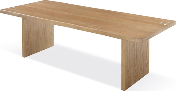 One Modern Coastal Live Edge Dining Table in White Oak