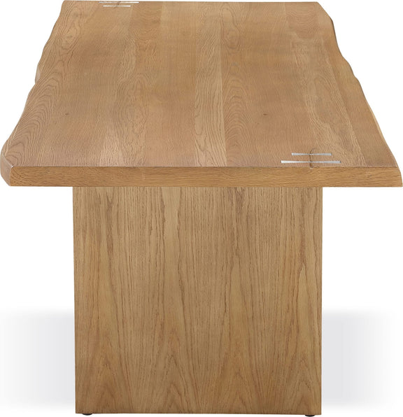 One Modern Coastal Live Edge Dining Table in White Oak