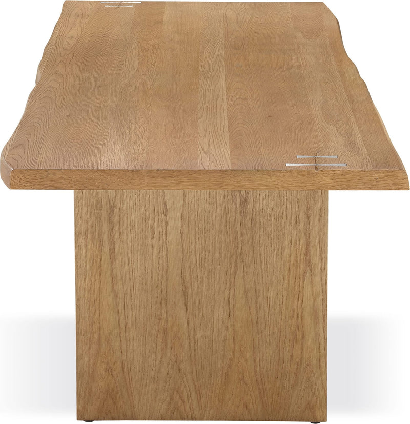One Modern Coastal Live Edge Dining Table in White Oak