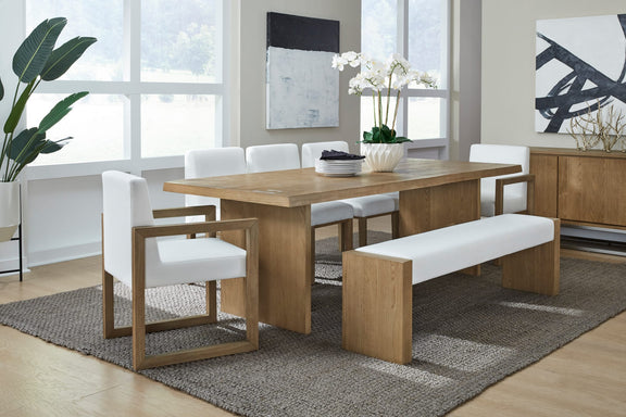 One Modern Coastal Live Edge Dining Table in White Oak