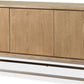 One Modern Coastal Metal Base Sideboard in White Oak and Brushed Stainless Steel