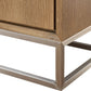 One Modern Coastal Metal Base Sideboard in White Oak and Brushed Stainless Steel