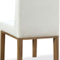 One Modern Coastal Upholstered Dining Side Chair in White Pearl and Bisque