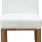 One Modern Coastal Upholstered Dining Side Chair in White Pearl and Bisque