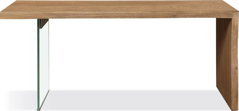 One Modern Coastal Writing Desk  in White Oak and Glass