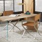 One Modern Coastal Writing Desk  in White Oak and Glass