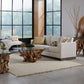 One Solid Teak Root Glass Top Console Table