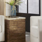 One Stone Wood Tile End Table in Onyx and Solid Teak
