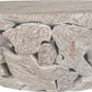 One Teak Slice Solid Wood Coffee Table in Bleached Teak