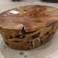 One Teak Slice Solid Wood Coffee Table in Warm Teak