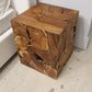 One Teak Slice Square End Table in Warm Teak